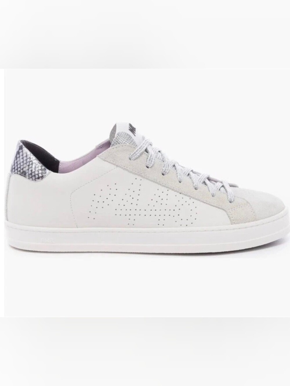 P448 JOHN F24 SNEAKERS | WOMEN'S | COLOR WHITE/ SILVER / LILAC ACCENTS | SIZE: 7